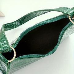 Crocodile Pattern Shoulder Bag Waterproof PU Leather Underarm Bag Women's Handba