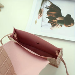 Pearl Decor Crossbody Bag PU Leather Textured Bag Shoulder Bag