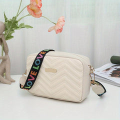 Metal Decor Crossbody Bag PU Leather Shoulder Bag Stylish Handbag