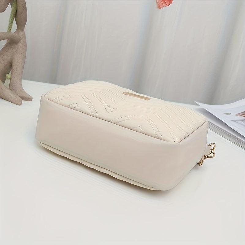 Metal Decor Crossbody Bag PU Leather Shoulder Bag Stylish Handbag