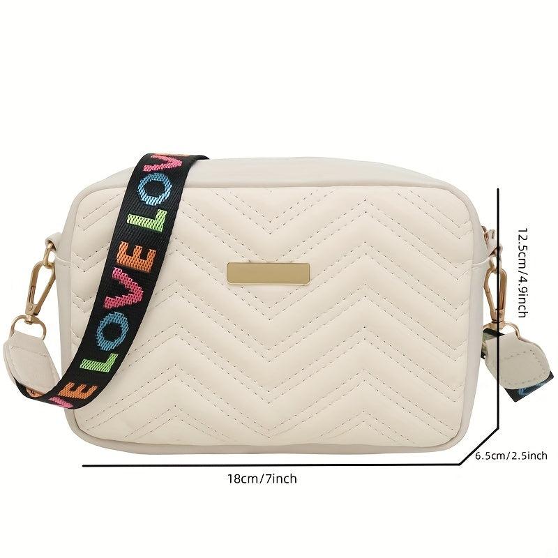 Metal Decor Crossbody Bag PU Leather Shoulder Bag Stylish Handbag