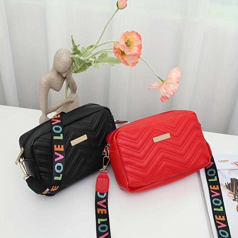 Metal Decor Crossbody Bag PU Leather Shoulder Bag Stylish Handbag
