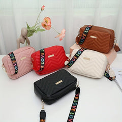 Metal Decor Crossbody Bag PU Leather Shoulder Bag Stylish Handbag