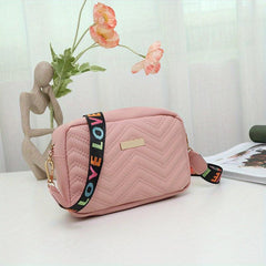 Metal Decor Crossbody Bag PU Leather Shoulder Bag Stylish Handbag
