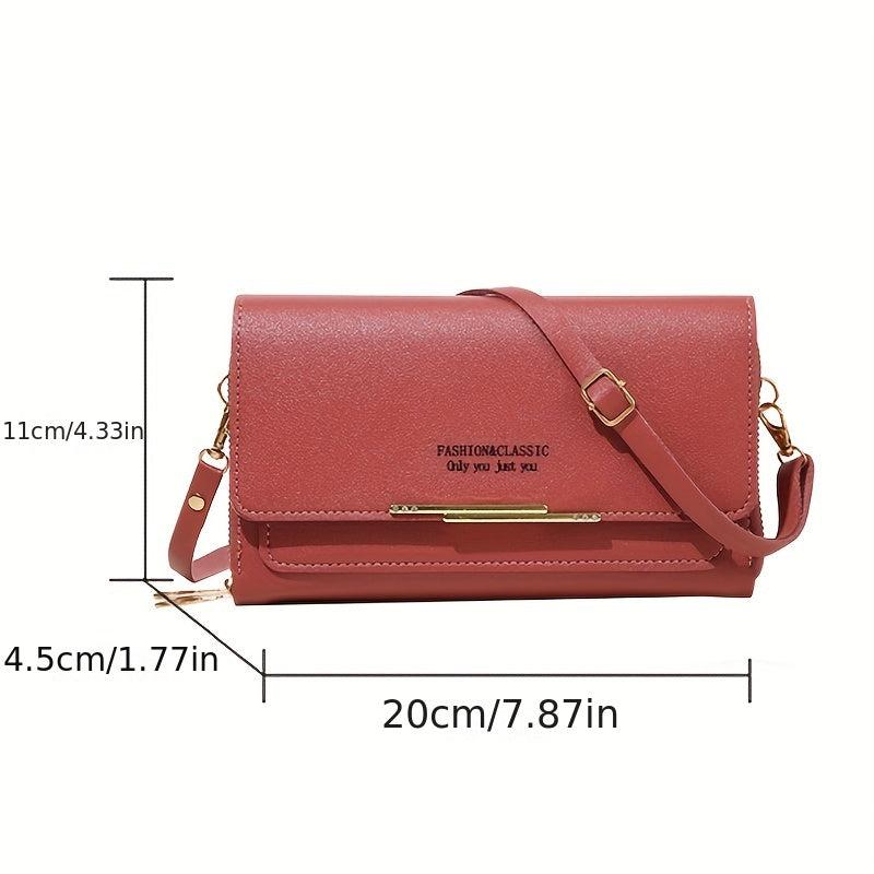 Women's Zipper Long Coin Purse Solid Shoulder Bag Versatile