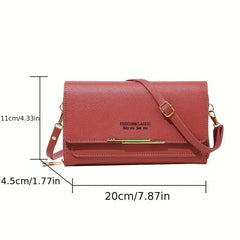 Women's Zipper Long Coin Purse Solid Shoulder Bag Versatile