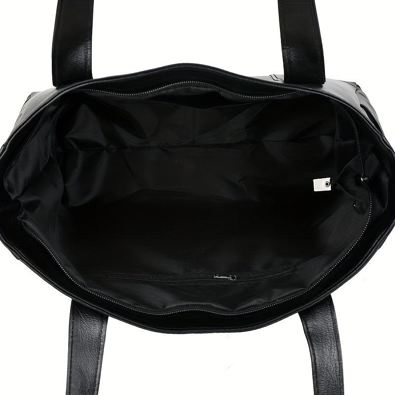 Large Capacity Shoulder Bag PU Leather Handbags For Work & School