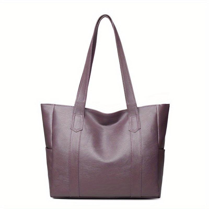 Large Capacity Shoulder Bag PU Leather Handbags For Work & School