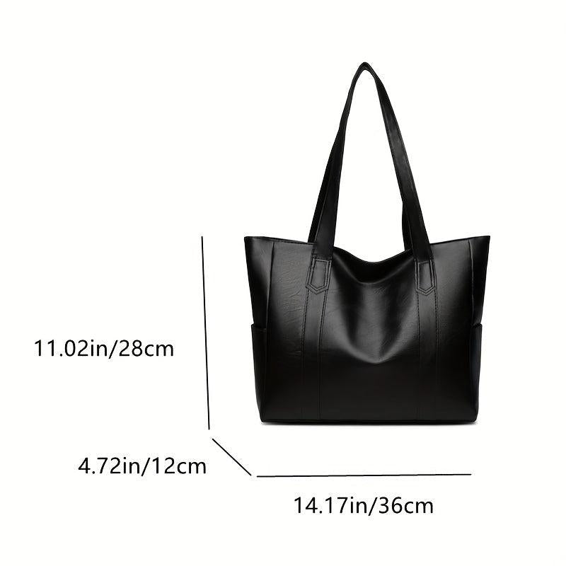 Large Capacity Shoulder Bag PU Leather Handbags For Work & School