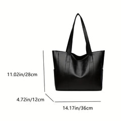 Large Capacity Shoulder Bag PU Leather Handbags For Work & School