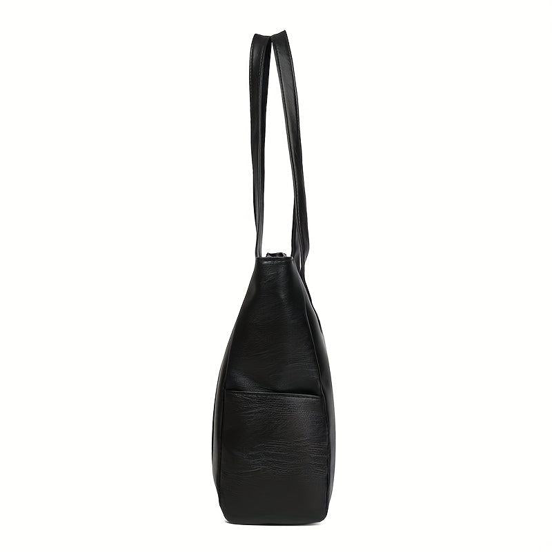Large Capacity Shoulder Bag PU Leather Handbags For Work & School