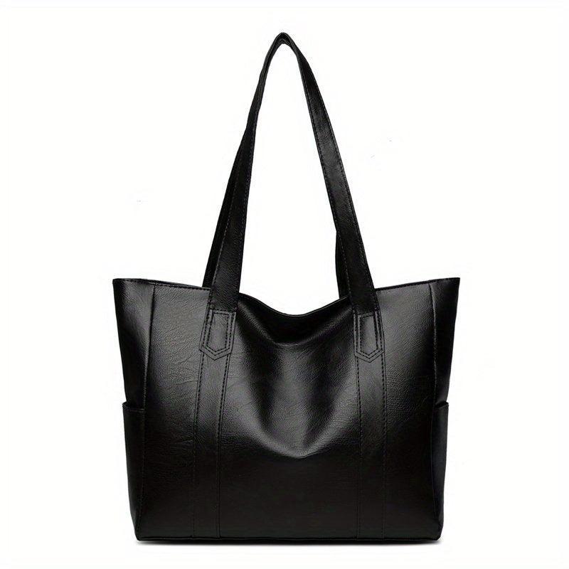 Large Capacity Shoulder Bag PU Leather Handbags For Work & School