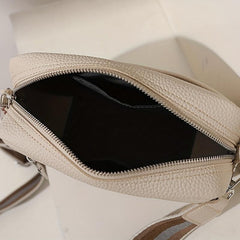 Wide Strap Cube Crossbody Bag PU Leather Textured Bag Purse