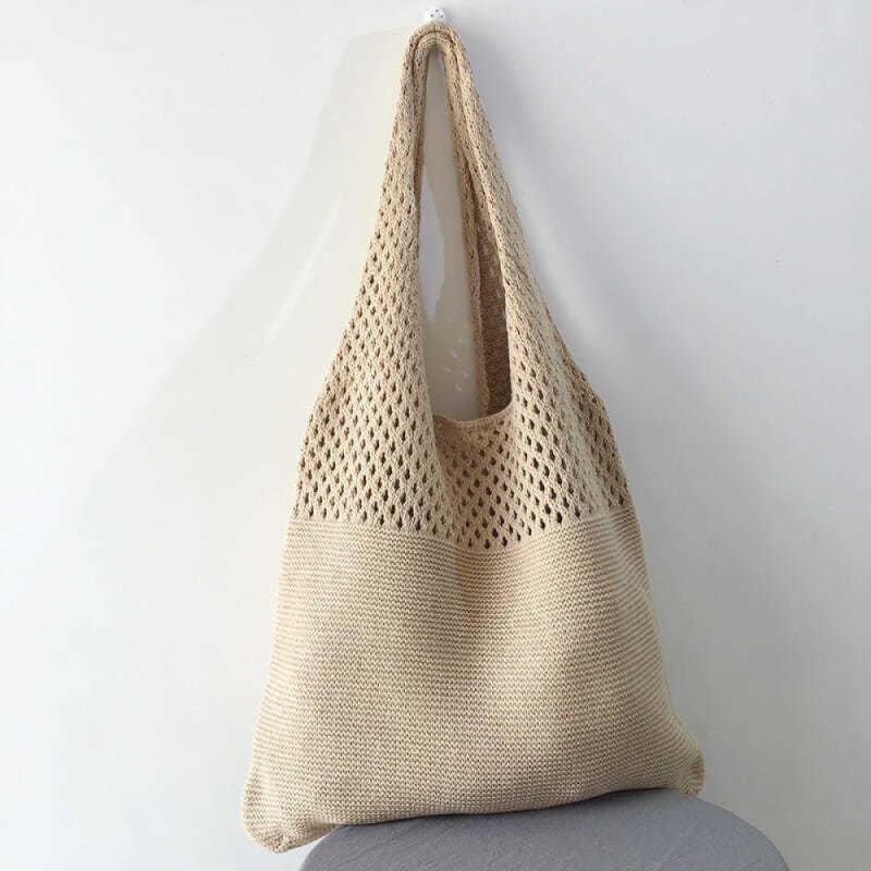 Knit Shoulder Bag Large Capacity Lightweight Handbag