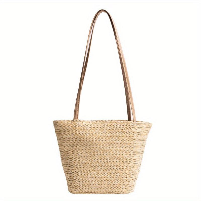 Boho Style Large Straw Woven Tote Bag for Beach Travel