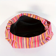 Retro Boho Linen Shoulder Bag Slouchy Style Underarm Hobo Purse