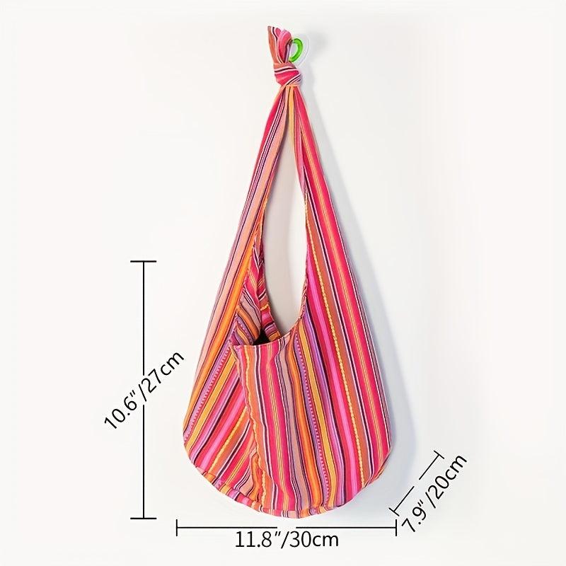 Retro Boho Linen Shoulder Bag Slouchy Style Underarm Hobo Purse