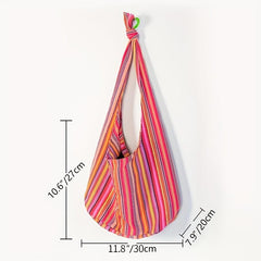 Retro Boho Linen Shoulder Bag Slouchy Style Underarm Hobo Purse
