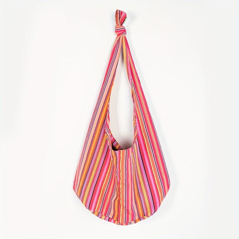 Retro Boho Linen Shoulder Bag Slouchy Style Underarm Hobo Purse
