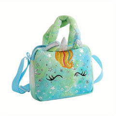 Unicorn Plush Shoulder Bag Tie Dye Purse for Girls