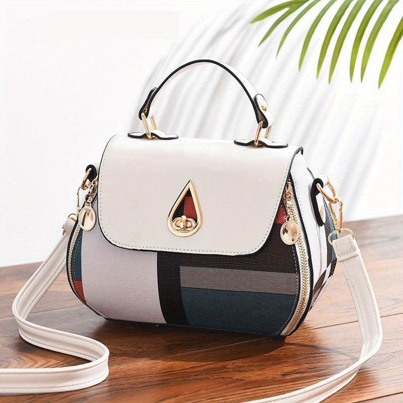 Plaid Pattern Crossbody Bag Small Zipper Flap Purse