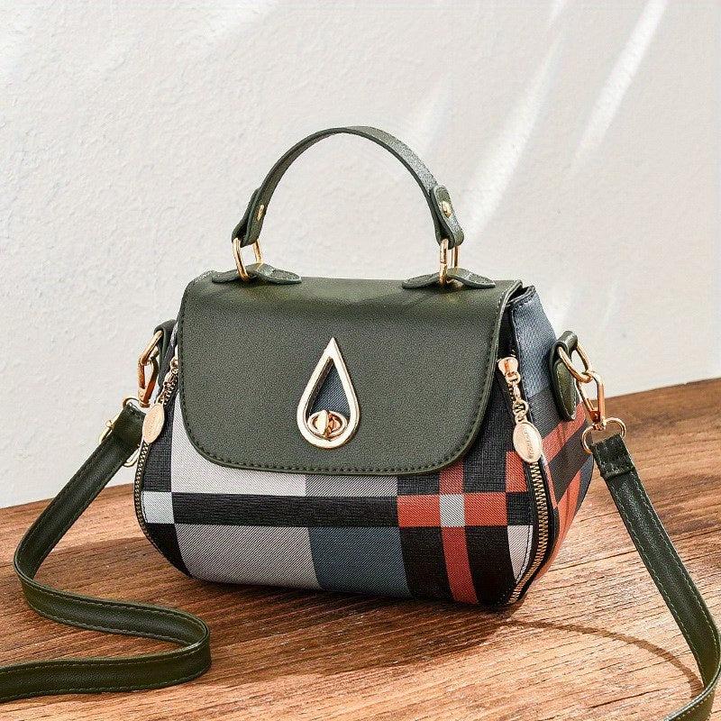 Plaid Pattern Crossbody Bag Small Zipper Flap Purse