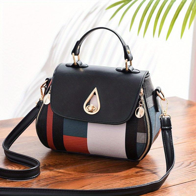 Plaid Pattern Crossbody Bag Small Zipper Flap Purse