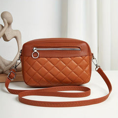 Quilted Shoulder Bag Casual PU Leather Crossbody Bag Women's Phone Storage Bag