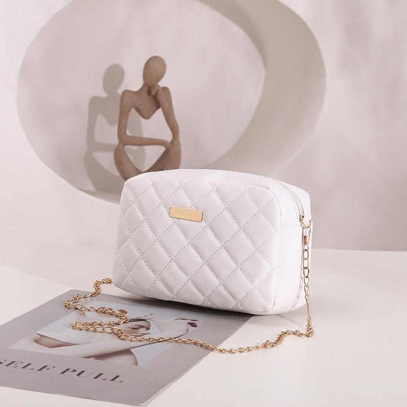 Quilted Faux Leather Shoulder Bag with Metal Decor