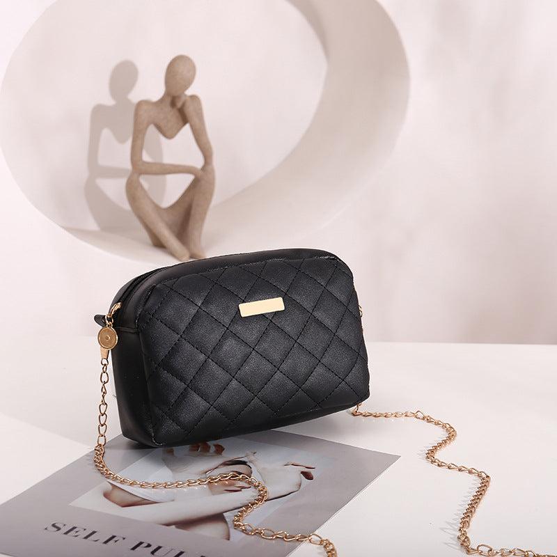 Quilted Faux Leather Shoulder Bag with Metal Decor