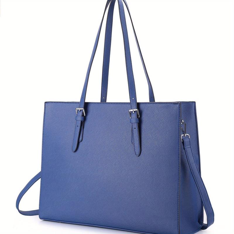 Large Capacity Laptop Tote Bag PU Leather Casual Commuter Bag