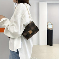 Vintage Pattern Square Shoulder Bag Classic Chain Bag For Work