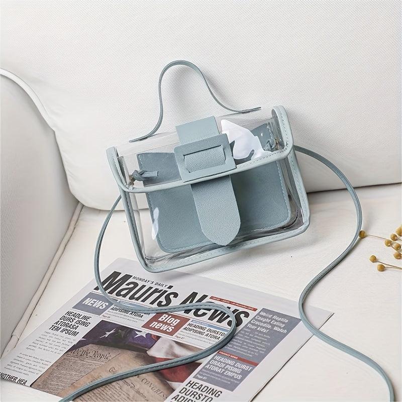 Clear Jelly Handbag Mini PVC Flap Purse For Women