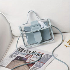Clear Jelly Handbag Mini PVC Flap Purse For Women