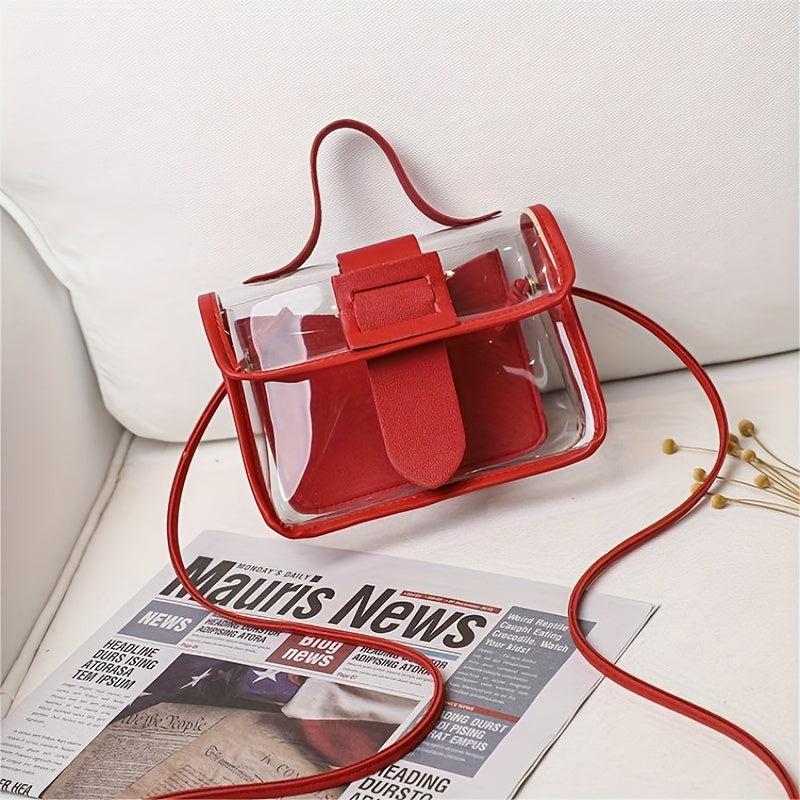 Clear Jelly Handbag Mini PVC Flap Purse For Women