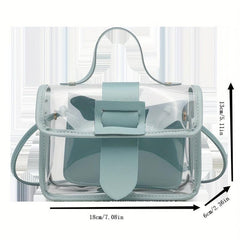 Clear Jelly Handbag Mini PVC Flap Purse For Women