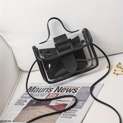 Clear Jelly Handbag Mini PVC Flap Purse For Women