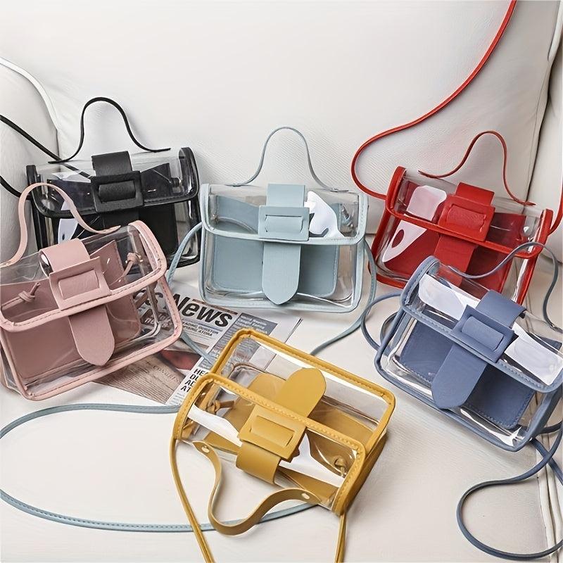 Clear Jelly Handbag Mini PVC Flap Purse For Women