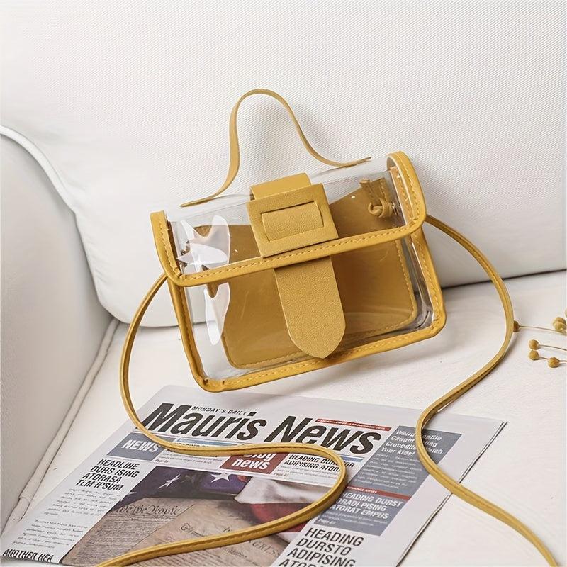 Clear Jelly Handbag Mini PVC Flap Purse For Women