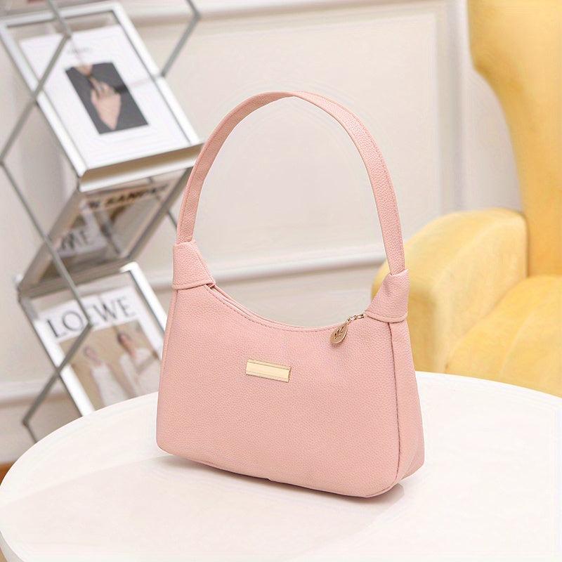 Minimalist Zipper Shoulder Bag for Women's Work