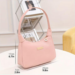 Minimalist Zipper Shoulder Bag for Women's Work