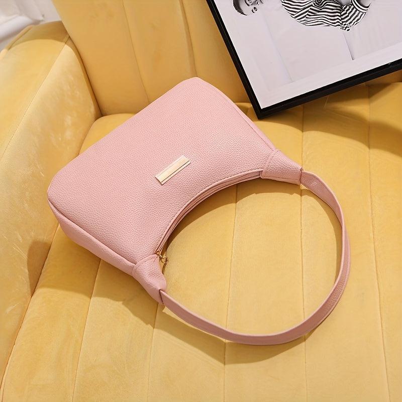 Minimalist Zipper Shoulder Bag for Women's Work