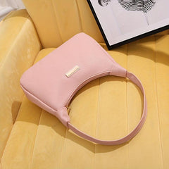 Minimalist Zipper Shoulder Bag for Women's Work