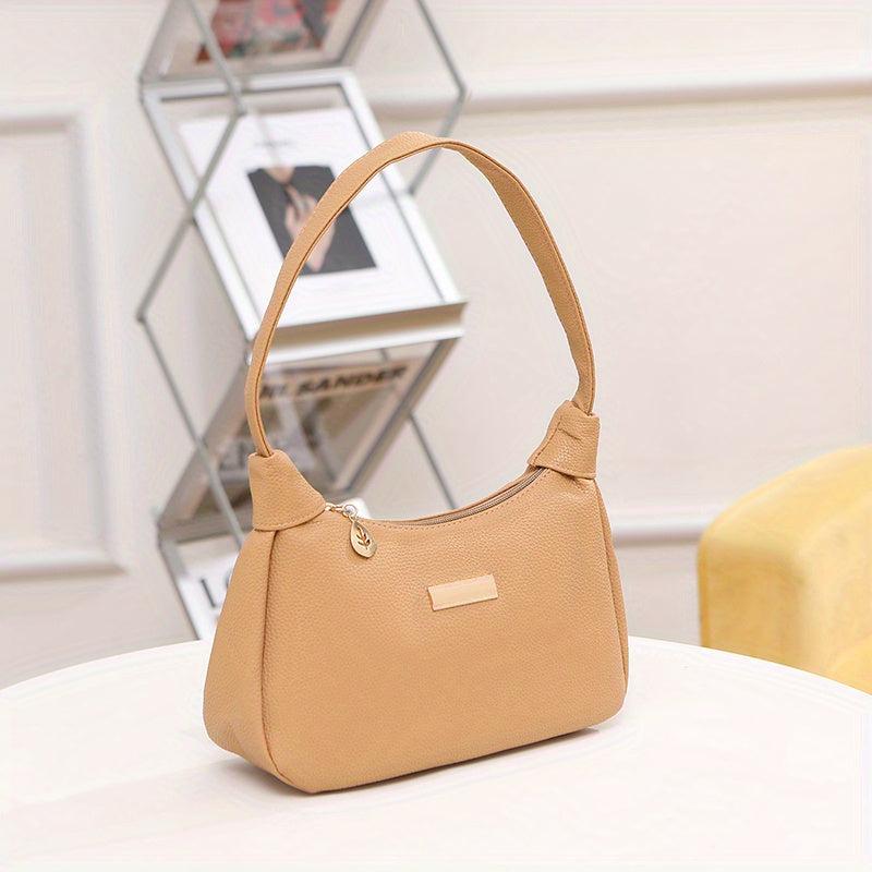 Minimalist Zipper Shoulder Bag for Women's Work