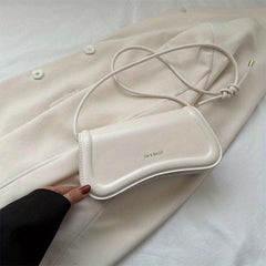 Versatile PU Leather Baguette Bag Women's Handbag