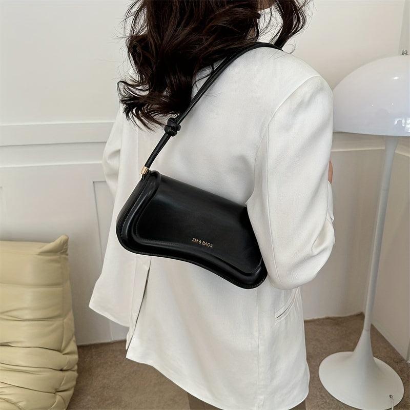 Versatile PU Leather Baguette Bag Women's Handbag