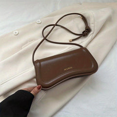 Versatile PU Leather Baguette Bag Women's Handbag
