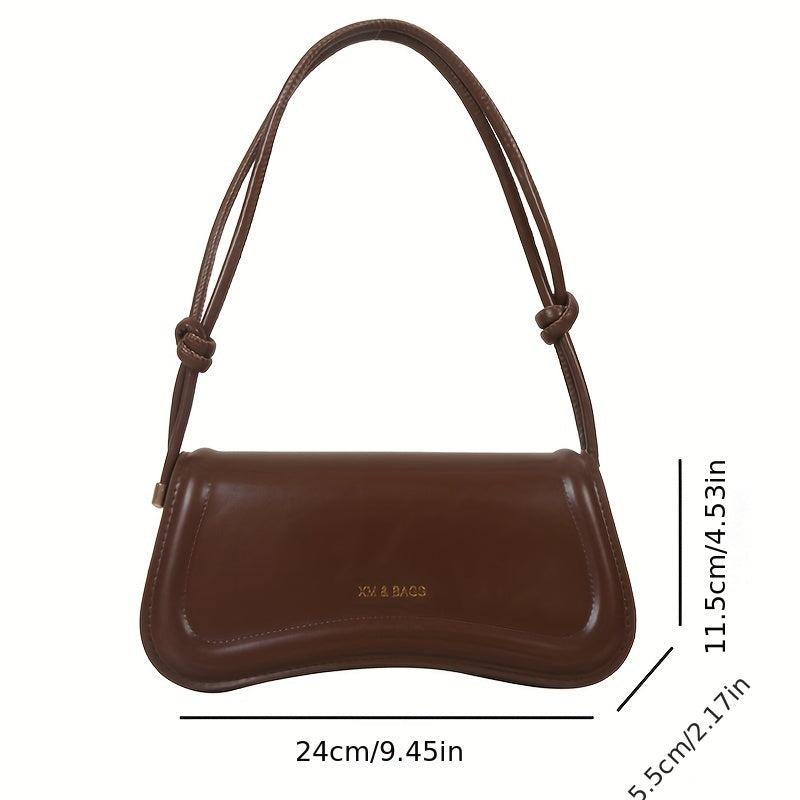 Versatile PU Leather Baguette Bag Women's Handbag