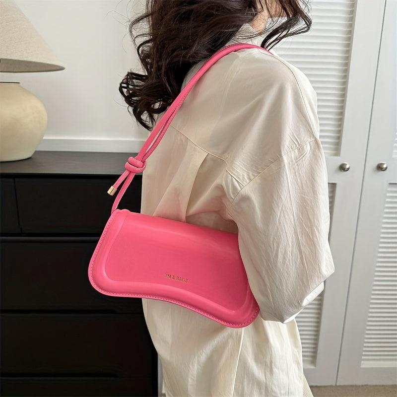 Versatile PU Leather Baguette Bag Women's Handbag