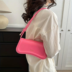 Versatile PU Leather Baguette Bag Women's Handbag